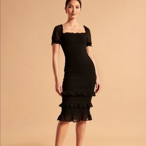 Abercrombie Smocked Puff Sleeve Midi Dress